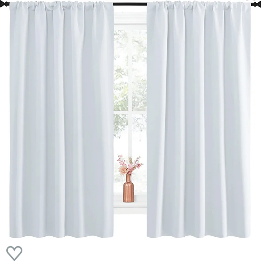 (3) panels Blackout curtains in greyish white NICETOWN 52x63